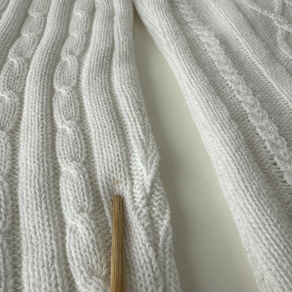 Vintage Forever Creative Chunky Cable Knit Sweater White Coastal Grandma Size XL - Picture 8 of 11